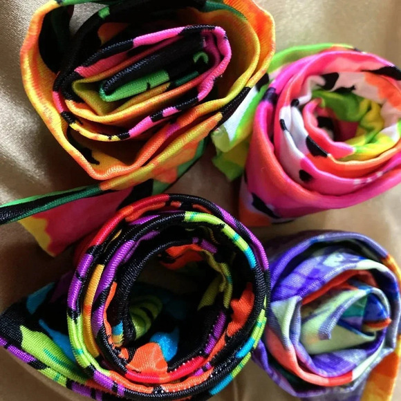 DIY Four Piece Colorful Chiffon based elastic material Scrunchies Fabric pack - Picture 3 of 8